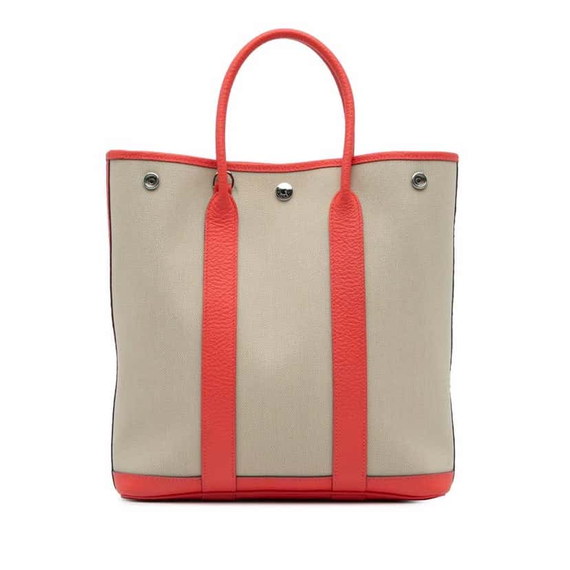 Hermès Toile and Negonda Garden File 28 Brown Good condition - Front View