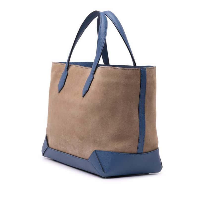 Hermès Doblis Suede and Epsom Maxibox Cabas 30 Brown Leather Good condition - Back View