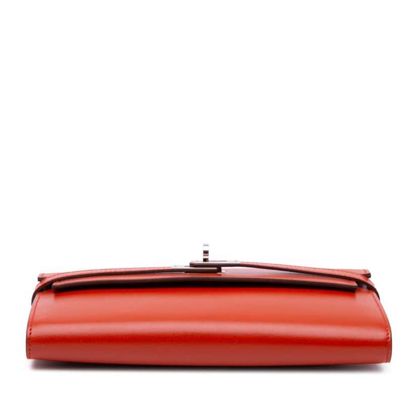 Hermès Box Calf Kelly Longue Wallet Orange Leather Good condition - Inside View