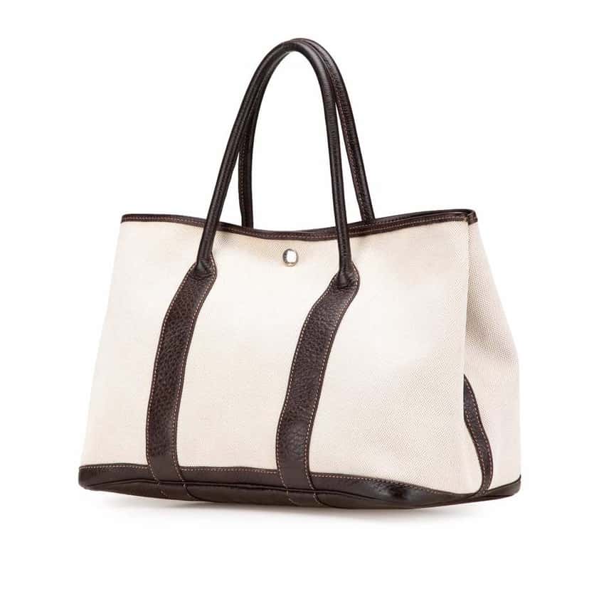 Hermès Toile and Negonda Garden Party 36 Brown Good condition - Back View