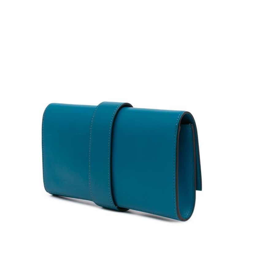 Hermès Tadelakt Medor Clutch 23 Blue Leather Good condition - Back View