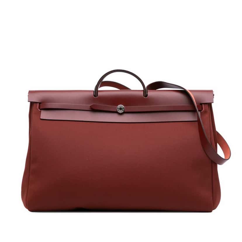 Hermès Toile Militaire Vache Hunter Herbag Zip 50 Red Good condition - Front View