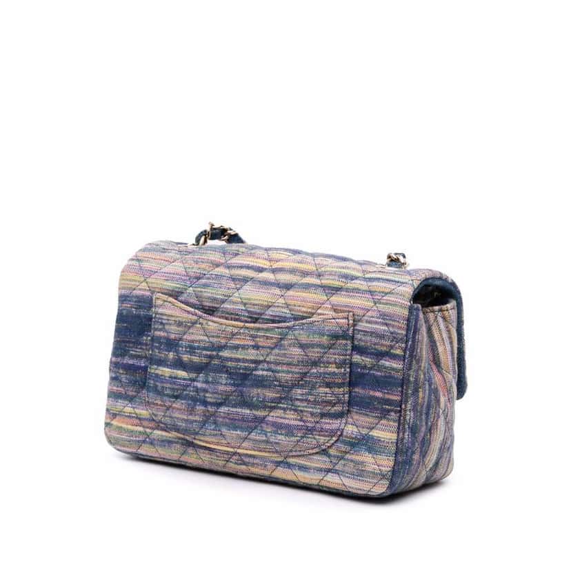 Chanel Mini Rectangular Multicolor Classic Denim Single Flap Blue Good condition - Back View