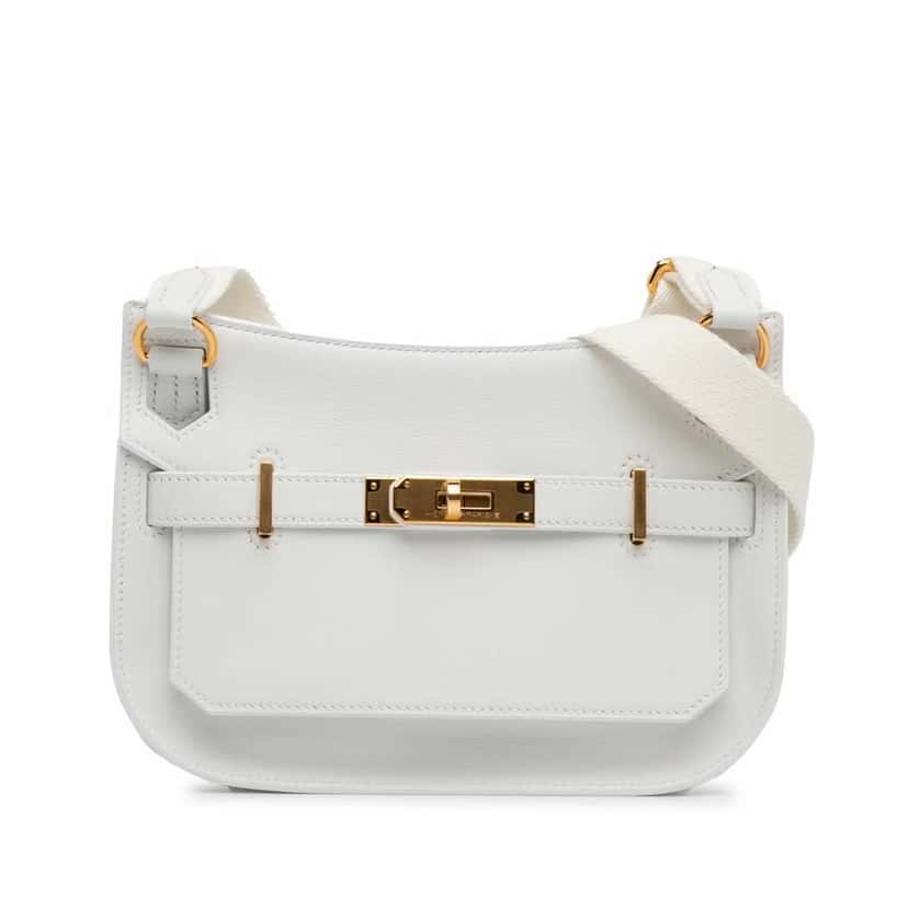 Hermès Evercolor Mini Jypsiére White Leather Very good condition - Front View