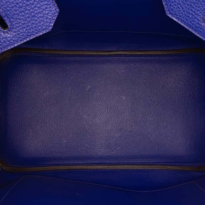 Hermès Togo Birkin Retourne 35 Blue Leather Good condition - Model View