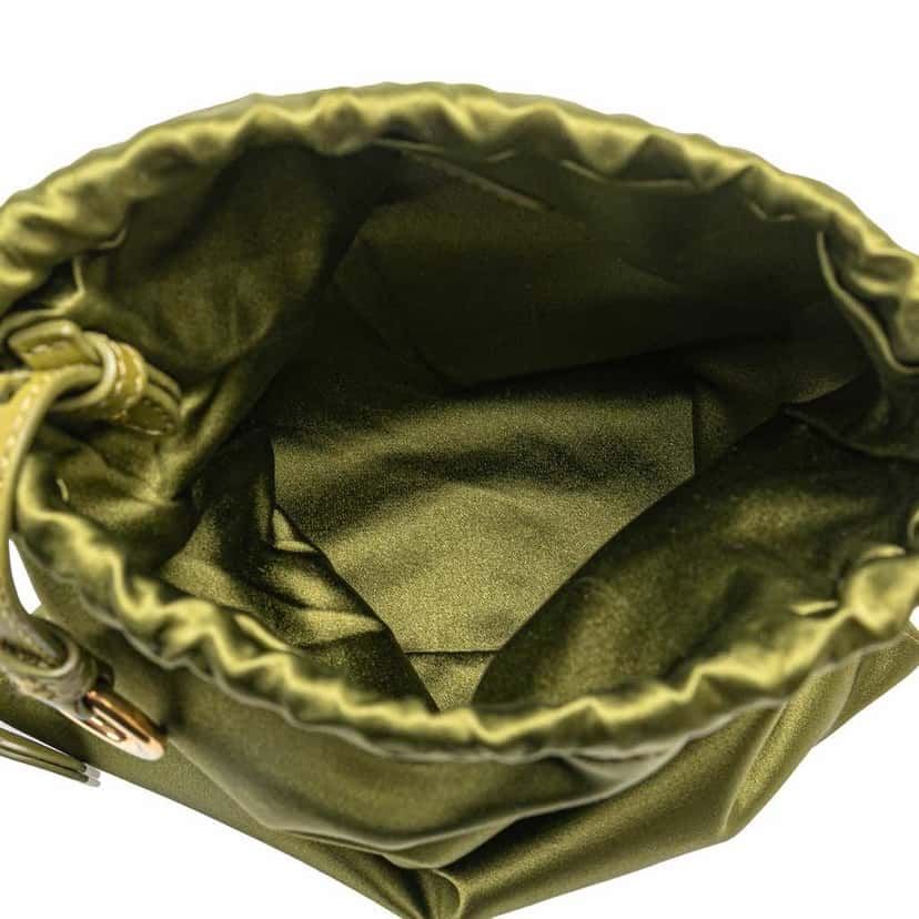 Miu Miu Satin Duchesse Drawstring Pouch Green Good condition - Model View