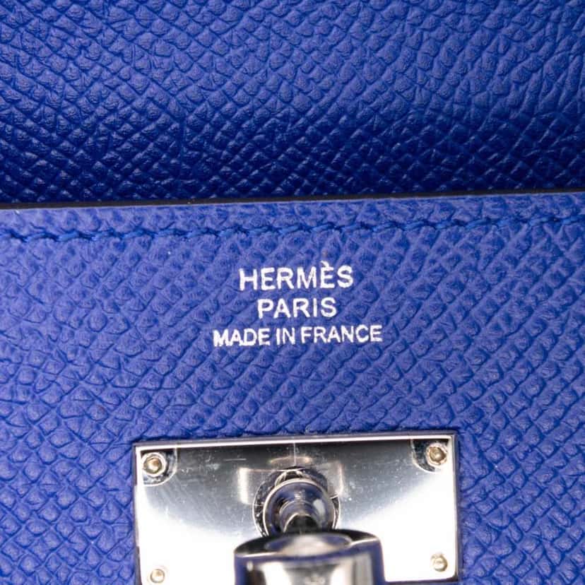 Hermès Epsom Kelly Longue Wallet Blue Leather Fair condition - Box View