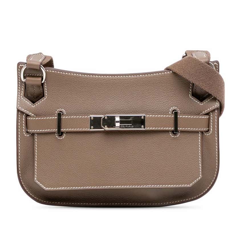 Hermès Mini Evercolor Jypsiere Brown Leather Good condition - Front View