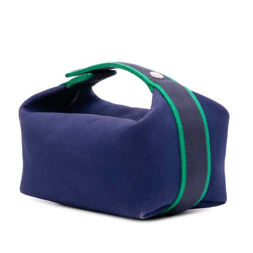 Hermès Small Canvas Bride A Brac Blue Good condition - Back View