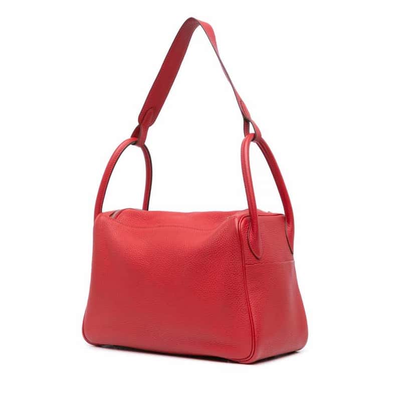 Hermès Clemence Lindy 30 Red Leather Good condition - Back View