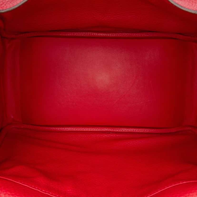 Hermès Clemence Lindy 30 Red Leather Good condition - Model View