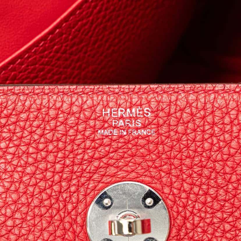 Hermès Clemence Lindy 30 Red Leather Good condition - Box View