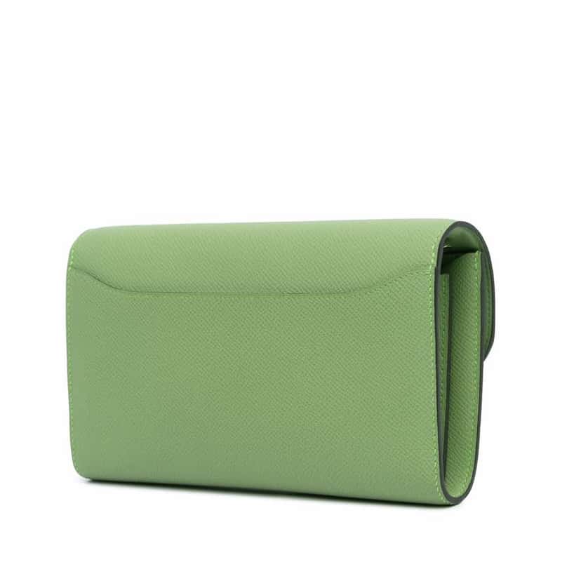 Hermès Epsom Constance Long To Go Wallet Green Leather Good condition - Back View