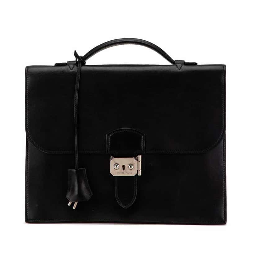 Hermès Swift Sac A Depeches 27 Black Leather Good condition - Front View