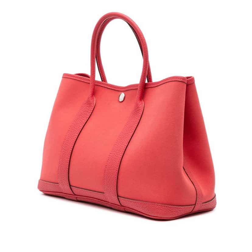 Hermès Toile and Negonda Garden Party 30 Red Good condition - Back View