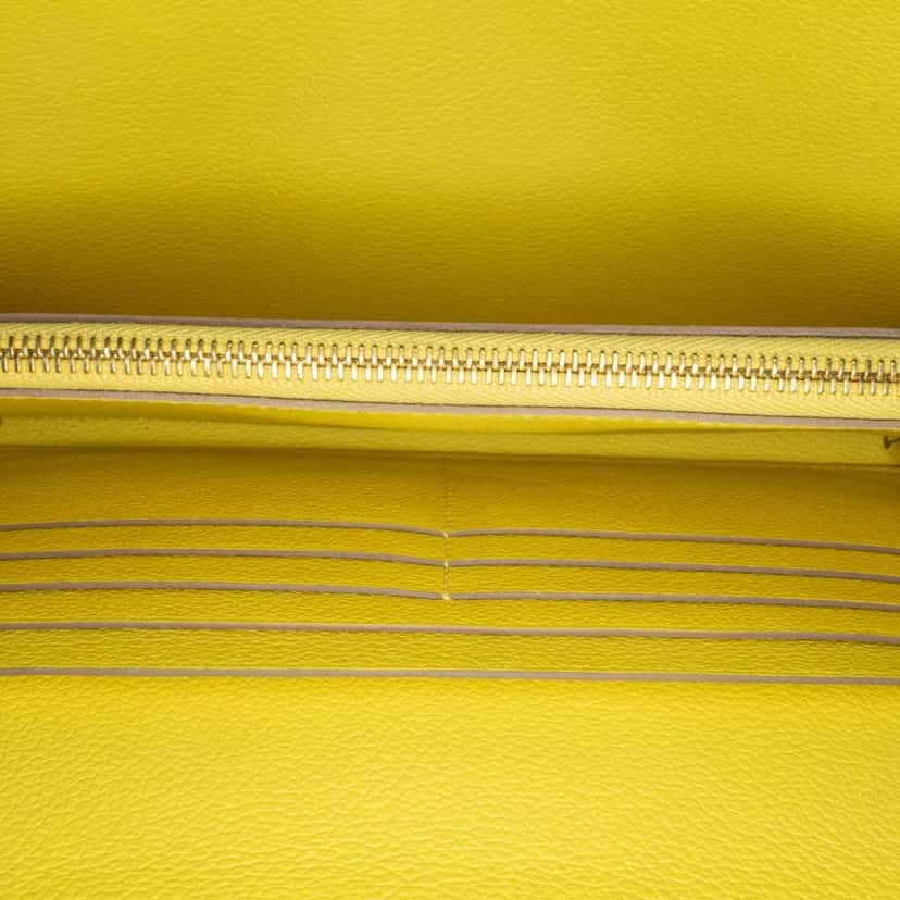 Hermès Evercolor Constance Wallet To Go Yellow Leather Good condition - Model View