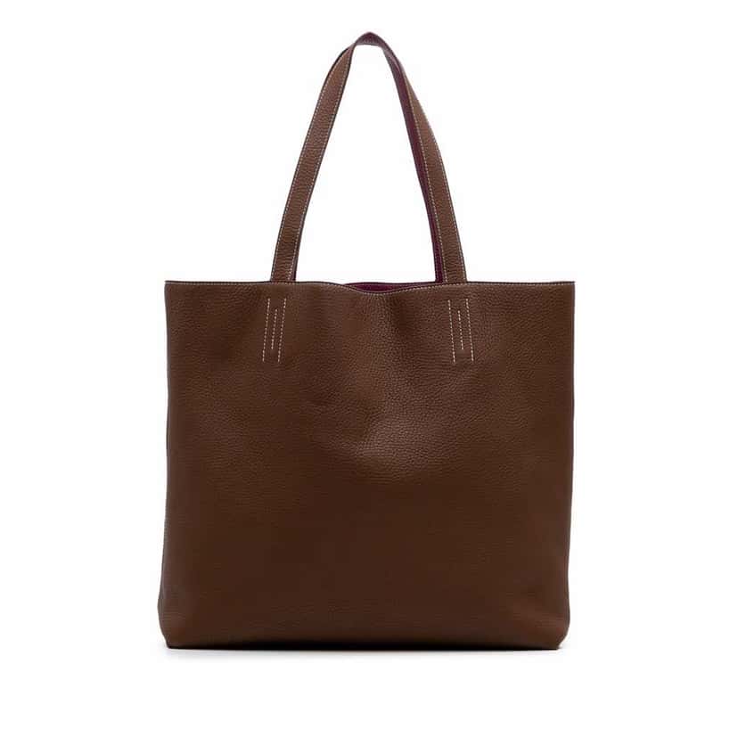 Hermès Clemence Double Sens 36 Brown Leather Good condition - Front View