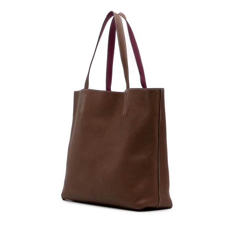 Hermès Clemence Double Sens 36 Brown Leather Good condition - Back View