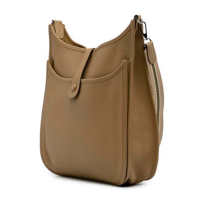 Hermès Clemence Evelyne II GM Brown Leather Good condition - Back View