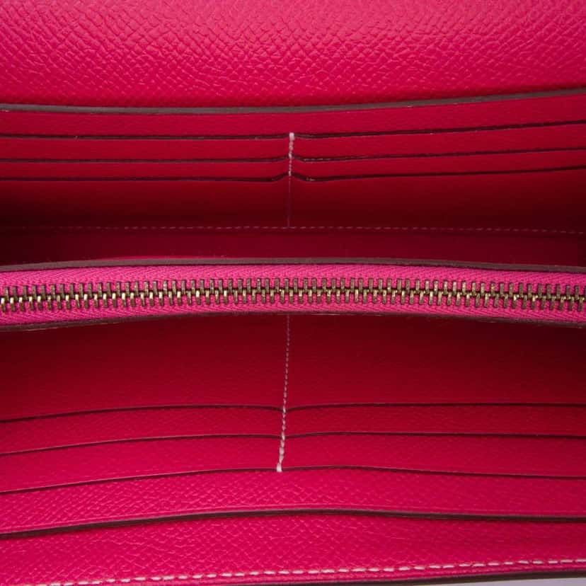 Hermès Epsom Kelly Longue Wallet Pink Leather Good condition - Model View