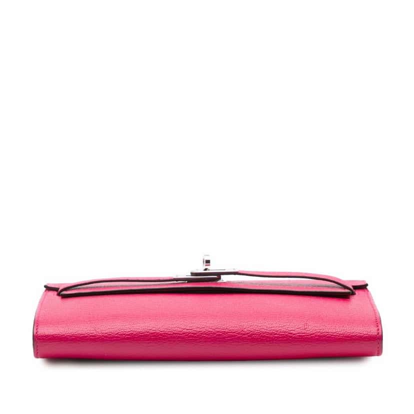 Hermès Chevre Mysore Kelly To Go Wallet Pink Leather Good condition - Inside View