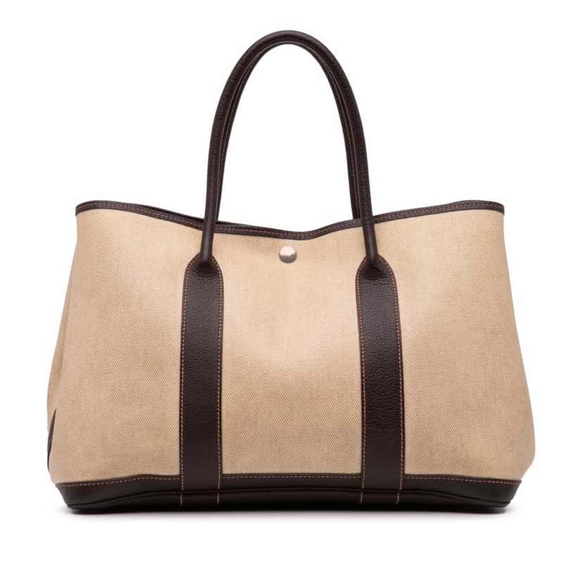 Hermès Toile and Negonda Garden Party 36 Brown Good condition - Front View