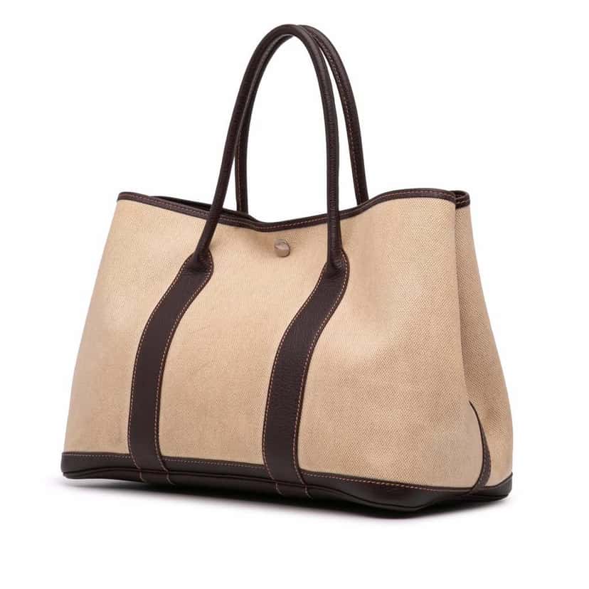 Hermès Toile and Negonda Garden Party 36 Brown Good condition - Back View