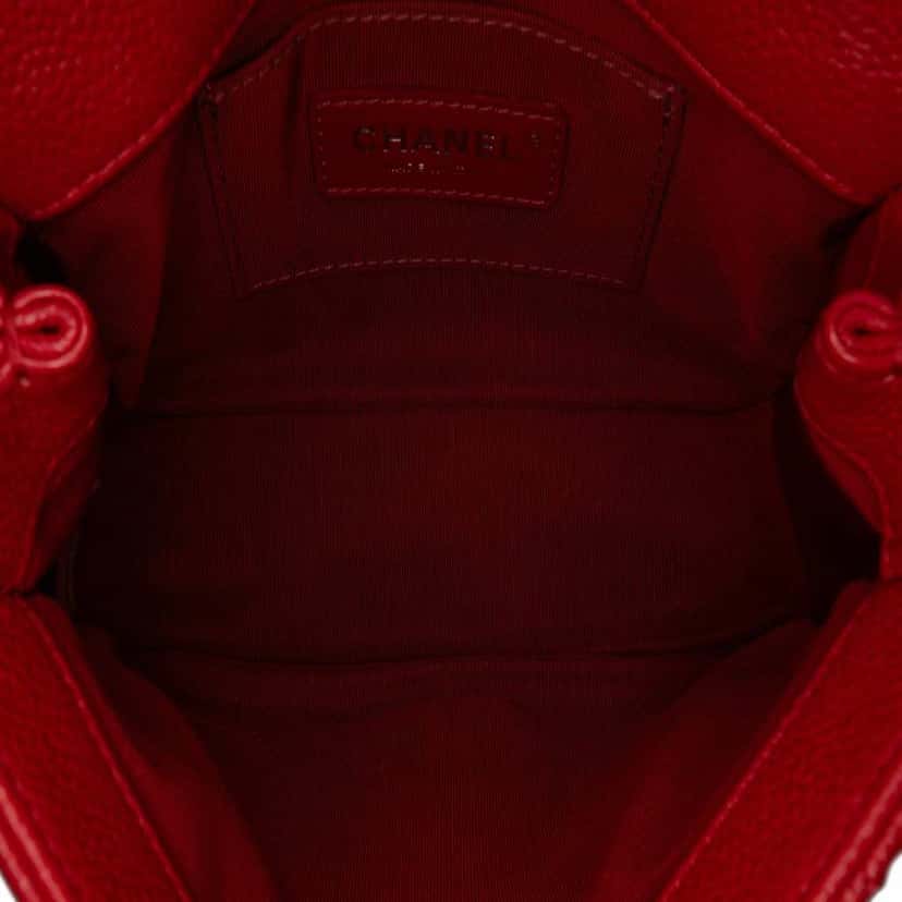 Chanel Mini Square Caviar Incognito Flap Red Leather Good condition - Model View
