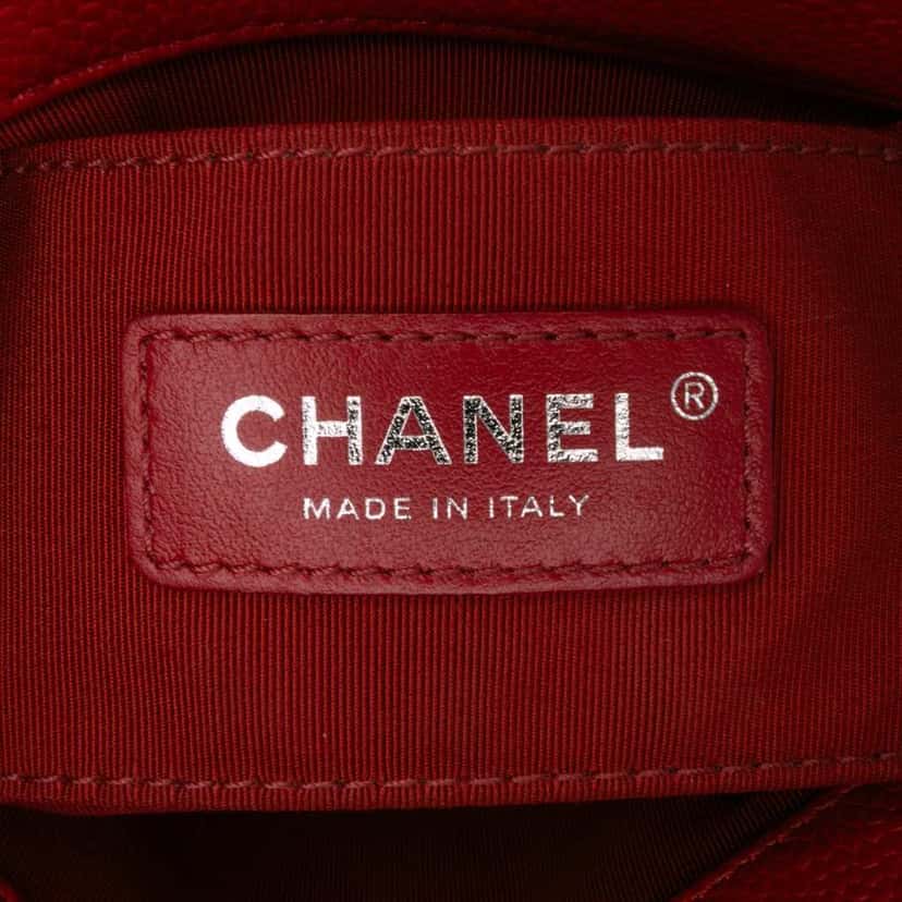 Chanel Mini Square Caviar Incognito Flap Red Leather Good condition - Box View