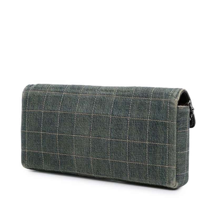 Chanel CC Chocolate Bar Denim East West Flap Blue Good condition - Back View