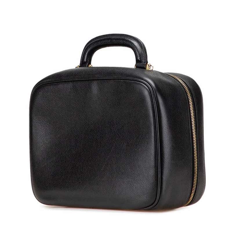 Chanel CC Caviar Vanity Case Black Leather Good condition - Back View