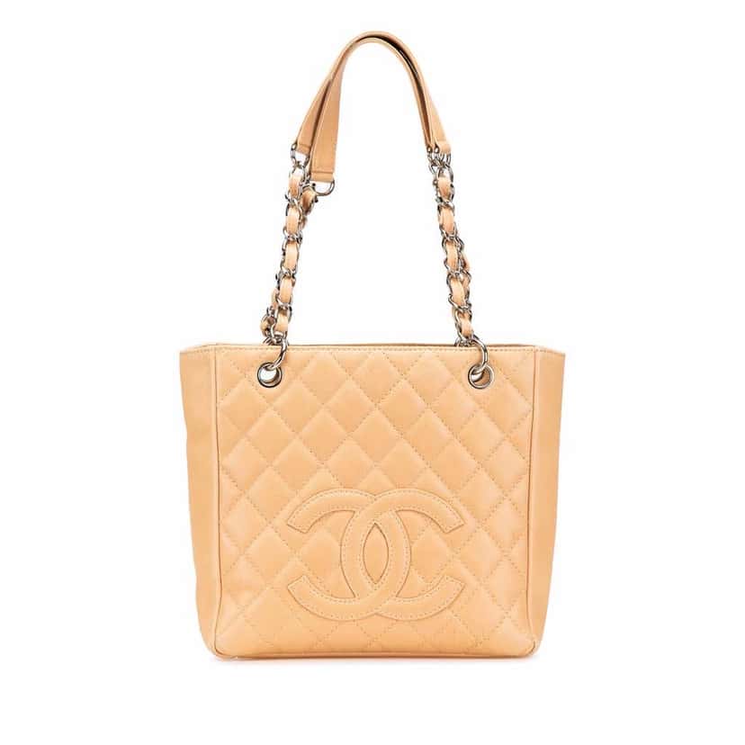 Chanel Caviar Petite Shopping Tote Brown Leather Good condition - Front View