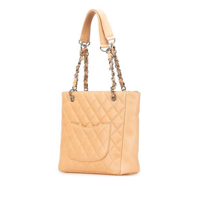 Chanel Caviar Petite Shopping Tote Brown Leather Good condition - Back View