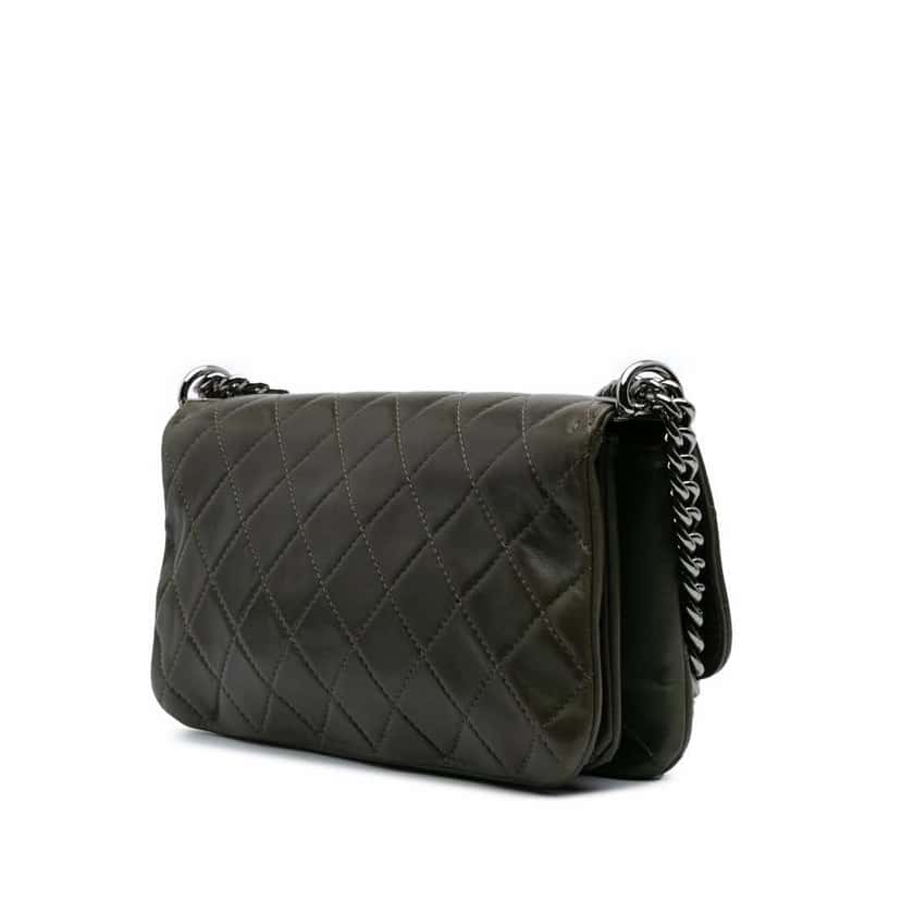 Chanel Quilted Lambskin Soft Boy Flap Brown Leather Good condition - Back View