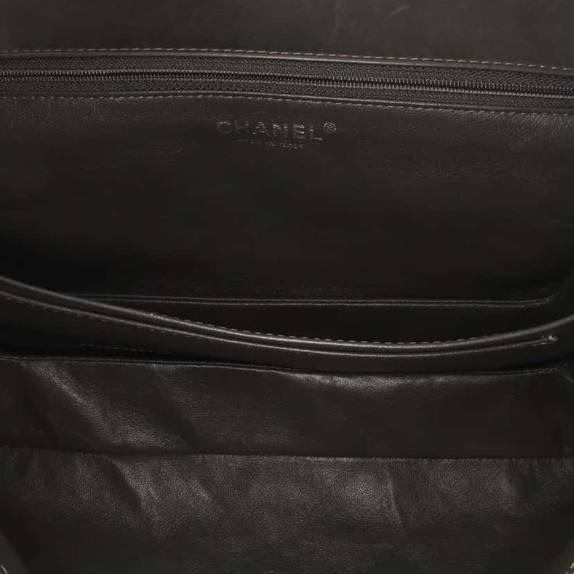 Chanel Quilted Lambskin Soft Boy Flap Brown Leather Good condition - Model View