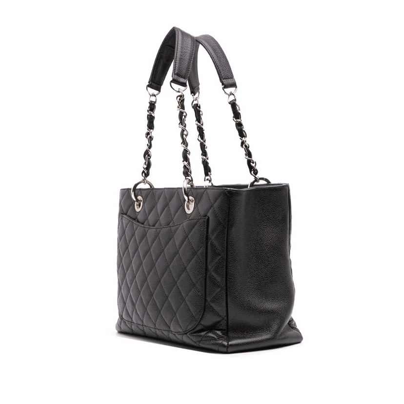 Chanel Caviar Grand Shopping Tote Black Leather Good condition - Back View