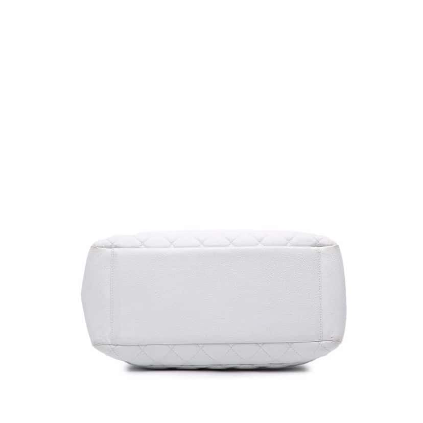 Chanel Caviar Grand Shopping Tote White Leather Good condition - Inside View