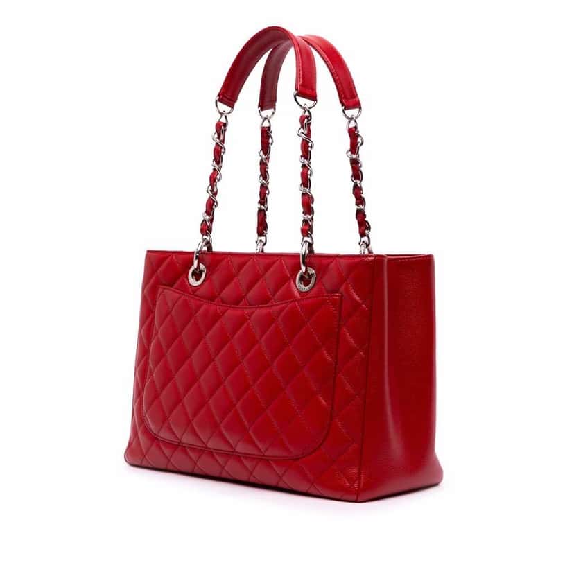Chanel Caviar Grand Shopping Tote Red Leather Good condition - Back View