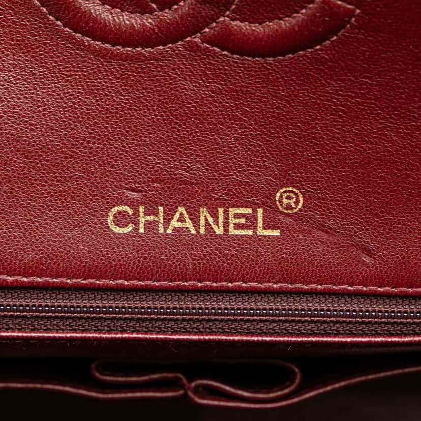 Chanel Medium Tall Classic Lambskin Double Flap Black Leather Good condition - Box View