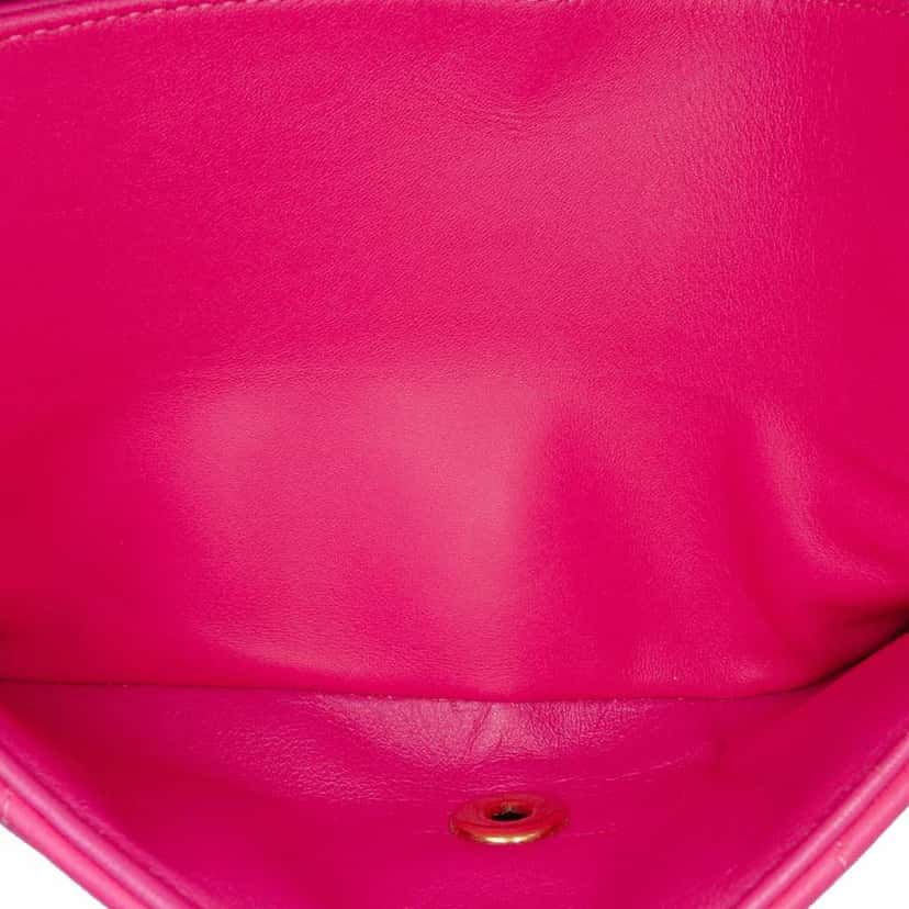 Chanel Medium Classic Chevron Lambskin Double Flap Pink Leather Good condition - Box View