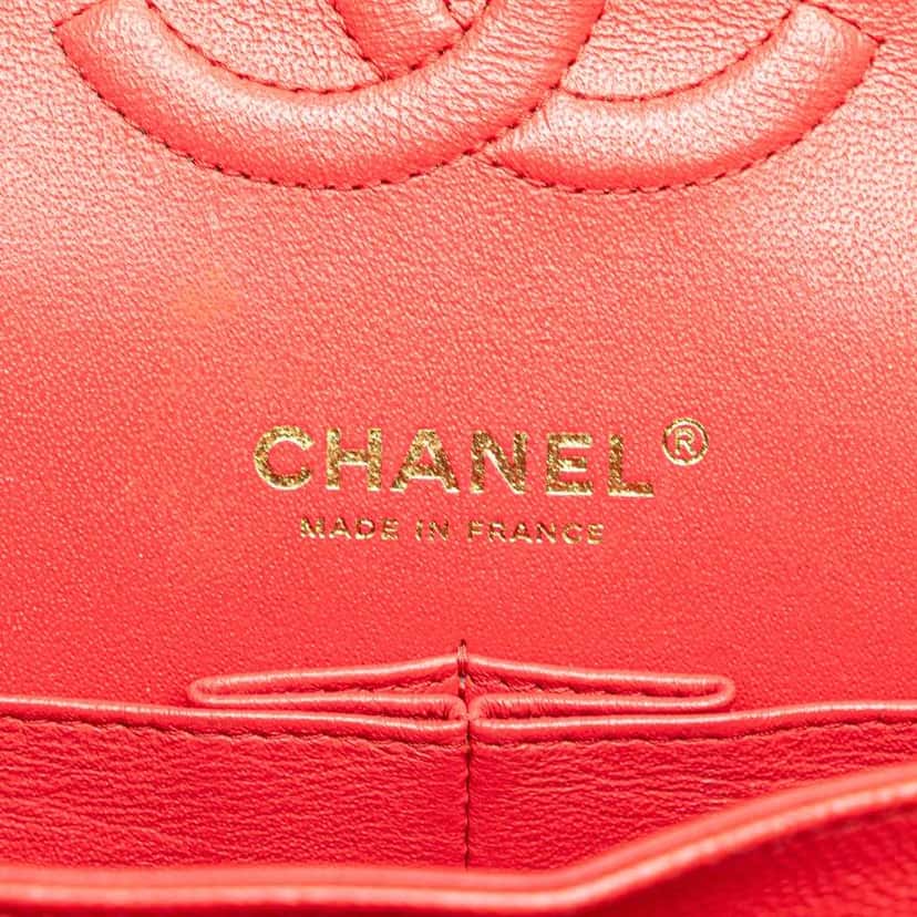 Chanel Medium Classic Caviar Double Flap Red Leather Good condition - Box View