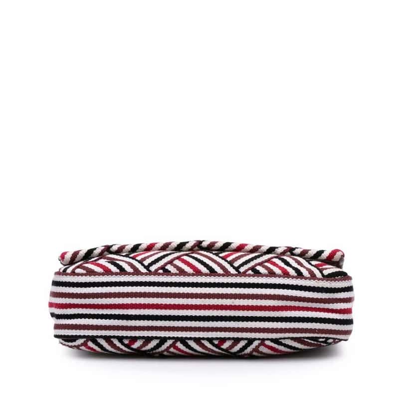 Chanel CC Canvas Stripe Flap White Fair condition - Inside View