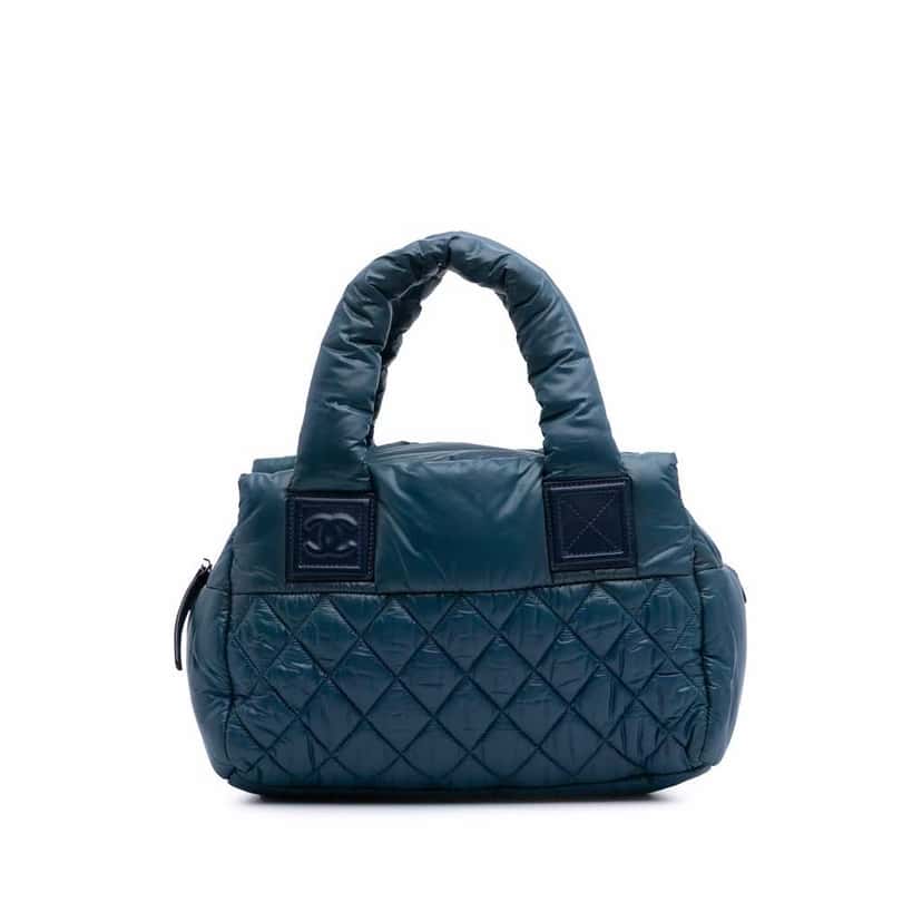Chanel Small Quilted Nylon Coco Cocoon Tote Blue Very good condition - Front View