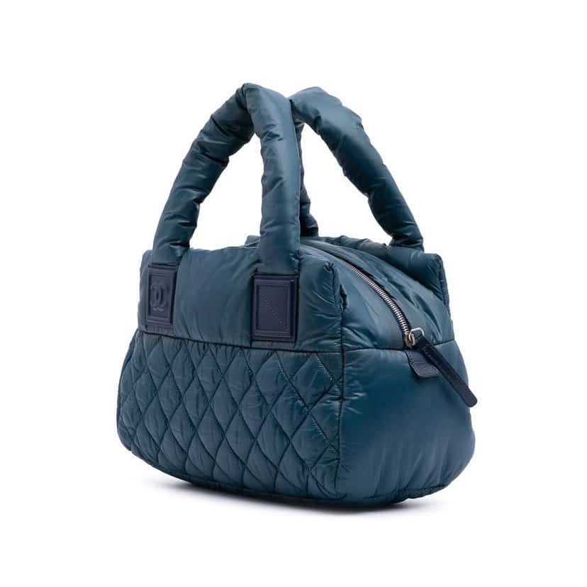 Chanel Small Quilted Nylon Coco Cocoon Tote Blue Very good condition - Back View