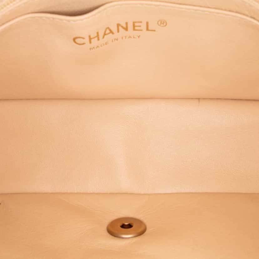 Chanel Mini Rectangular Classic Lambskin Single Flap Brown Leather Good condition - Model View