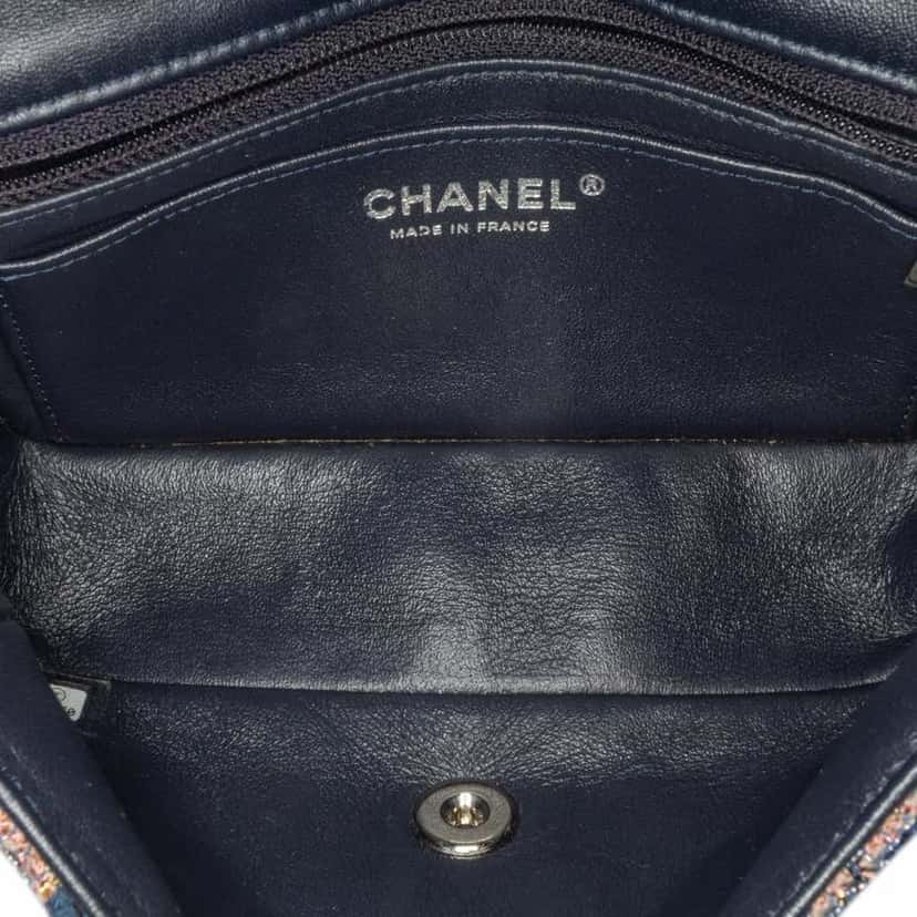 Chanel Mini Rectangular Classic Tweed Flap Green Good condition - Box View