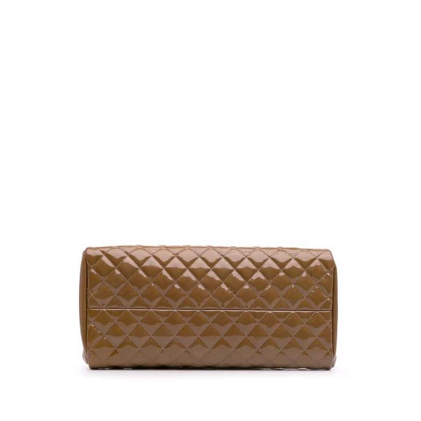 Chanel Medium Patent Just Mademoiselle Shoulder Bag Brown Leather Good condition - Inside View