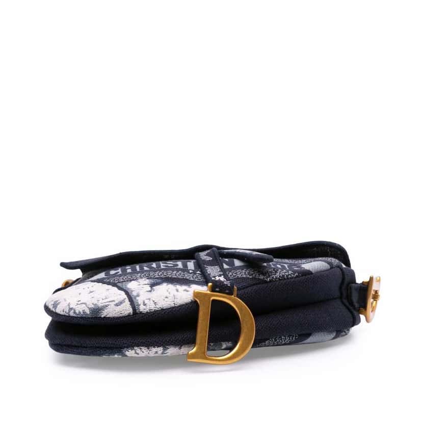Dior Canvas Embroidered Tie Dye Saddle Bag Black Good condition - Inside View