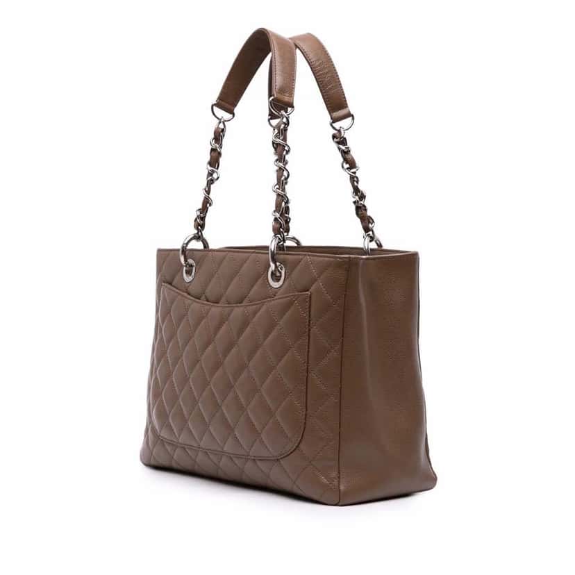 Chanel Caviar Grand Shopping Tote Brown Leather Good condition - Back View