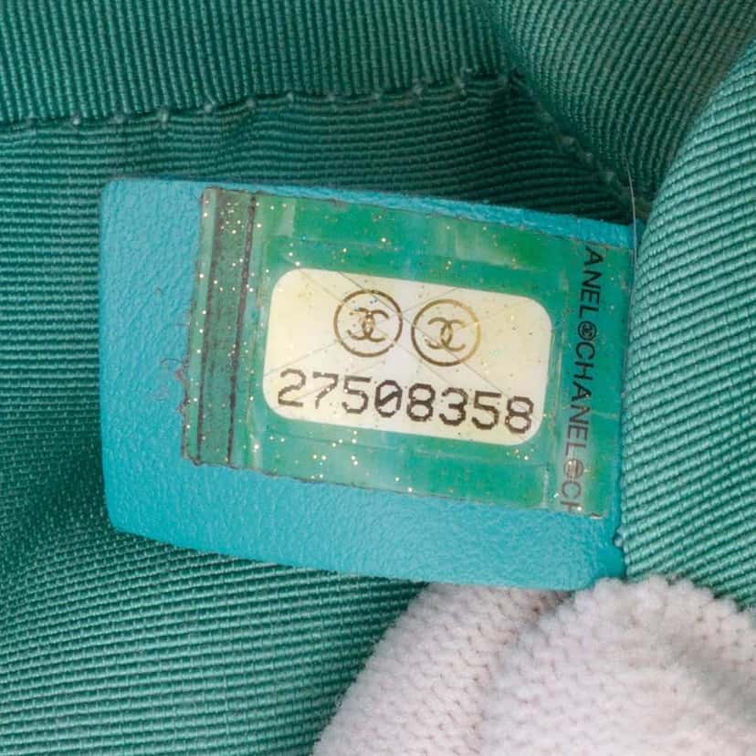 Chanel CC Stitched Calfskin Enamel Camera Bag Blue Leather Good condition - Box View